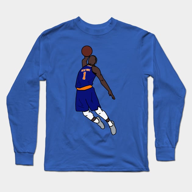 Dennis Smith Jr Dunk - New York Knicks Long Sleeve T-Shirt by xavierjfong